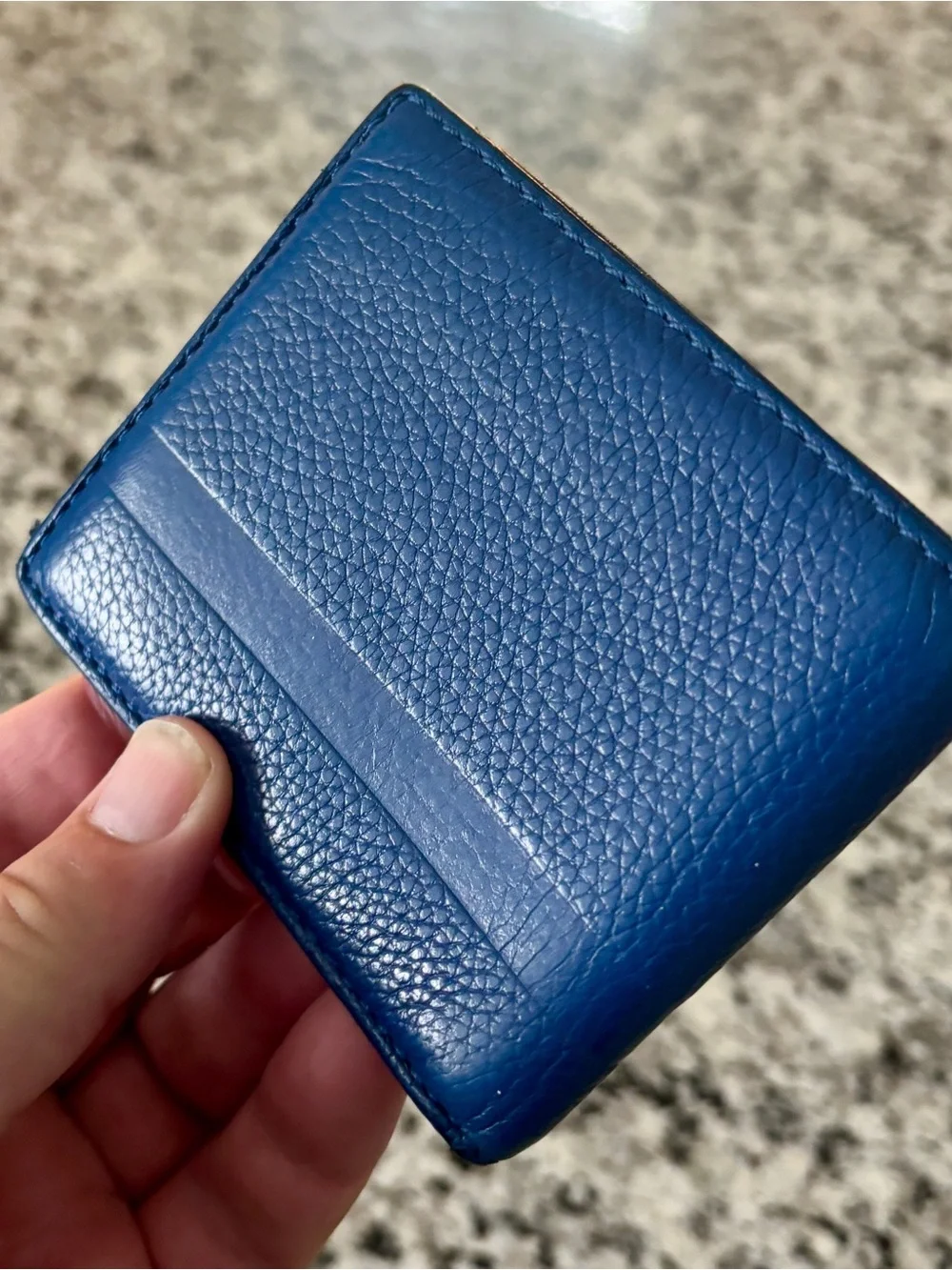 Coach Men's Leather Card Holder Wallet in Deep Blue
